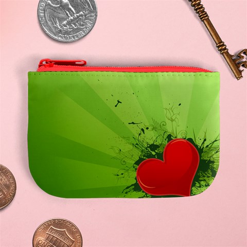 Red Heart Art Mini Coin Purse from ArtsNow.com Front