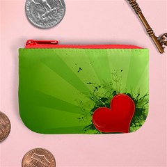 Red Heart Art Mini Coin Purse from ArtsNow.com Front