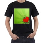 Red Heart Art Men s T-Shirt (Black)