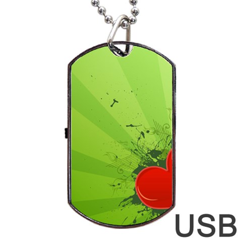 Red Heart Art Dog Tag USB Flash (Two Sides) from ArtsNow.com Back