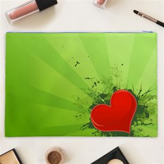 Red Heart Art Cosmetic Bag (XXL) from ArtsNow.com Back