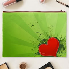 Red Heart Art Cosmetic Bag (XXXL) from ArtsNow.com Back