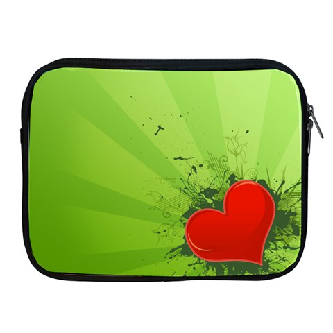 Red Heart Art Apple iPad Zipper Case from ArtsNow.com Front