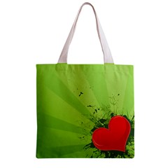 Red Heart Art Zipper Grocery Tote Bag from ArtsNow.com Back