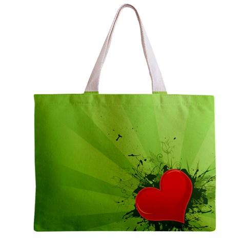 Red Heart Art Zipper Mini Tote Bag from ArtsNow.com Back