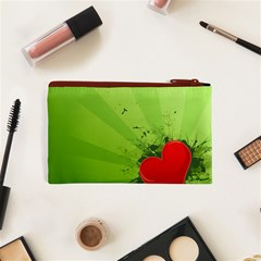 Red Heart Art Cosmetic Bag (XS) from ArtsNow.com Back