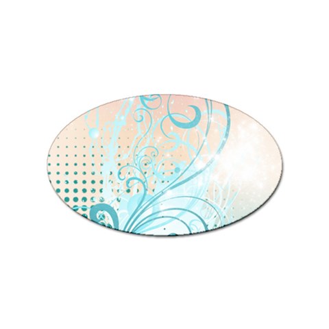 Pink Blue Pattern Sticker Oval (100 pack) from ArtsNow.com Front