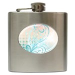 Pink Blue Pattern Hip Flask (6 oz)