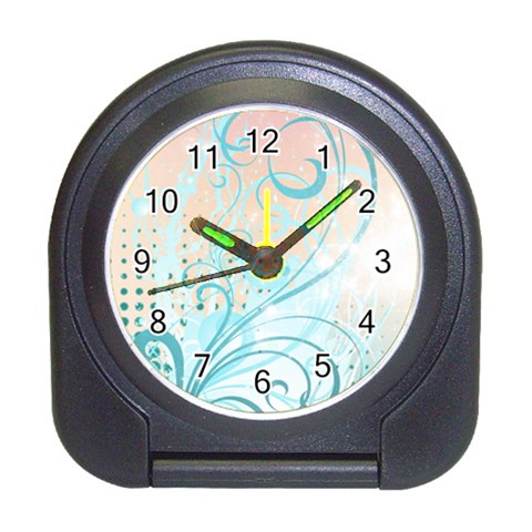 Pink Blue Pattern Travel Alarm Clock from ArtsNow.com Front