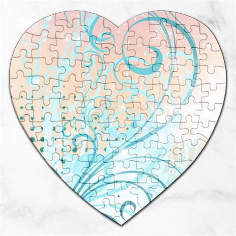 Pink Blue Pattern Jigsaw Puzzle (Heart) from ArtsNow.com Front