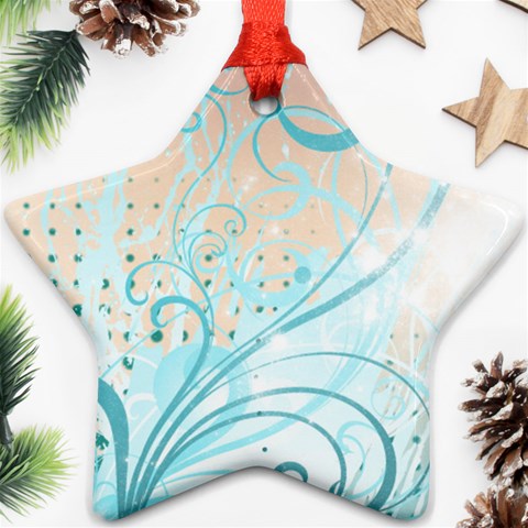 Pink Blue Pattern Star Ornament (Two Sides) from ArtsNow.com Back