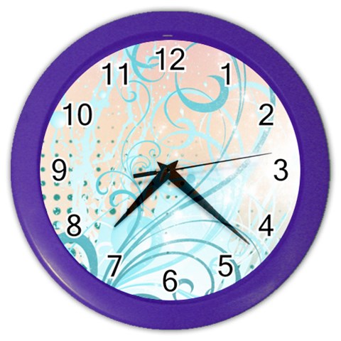 Pink Blue Pattern Color Wall Clock from ArtsNow.com Front