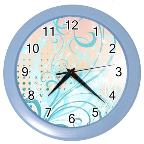 Pink Blue Pattern Color Wall Clock from ArtsNow.com Front