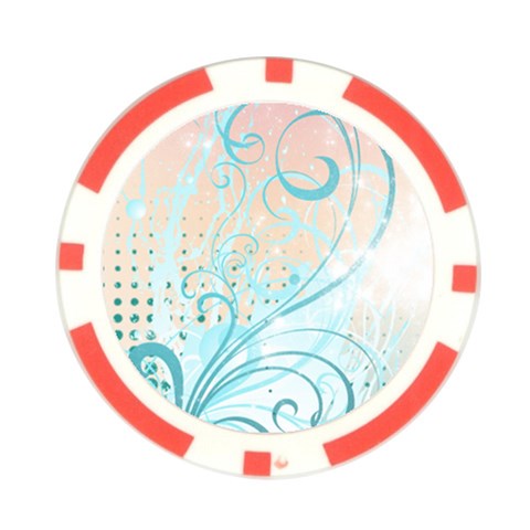 Pink Blue Pattern Poker Chip Card Guard from ArtsNow.com Front