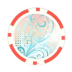 Pink Blue Pattern Poker Chip Card Guard from ArtsNow.com Front