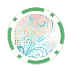 Pink Blue Pattern Poker Chip Card Guard from ArtsNow.com Front