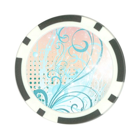 Pink Blue Pattern Poker Chip Card Guard from ArtsNow.com Back