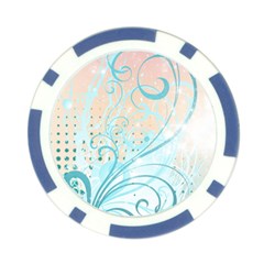 Pink Blue Pattern Poker Chip Card Guard (10 pack) from ArtsNow.com Front