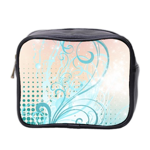 Pink Blue Pattern Mini Toiletries Bag (Two Sides) from ArtsNow.com Front