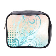 Pink Blue Pattern Mini Toiletries Bag (Two Sides) from ArtsNow.com Front