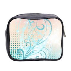 Pink Blue Pattern Mini Toiletries Bag (Two Sides) from ArtsNow.com Back