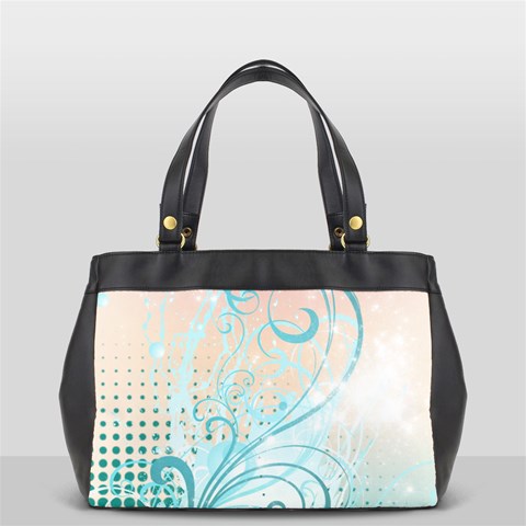 Pink Blue Pattern Oversize Office Handbag (2 Sides) from ArtsNow.com Back