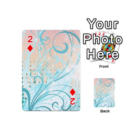 Pink Blue Pattern Playing Cards 54 (Mini) from ArtsNow.com Front - Diamond2