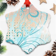 Pink Blue Pattern Snowflake Ornament (Two Sides) from ArtsNow.com Back