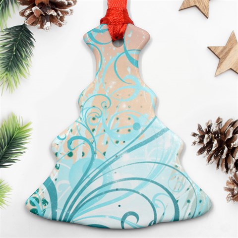 Pink Blue Pattern Christmas Tree Ornament (Two Sides) from ArtsNow.com Back