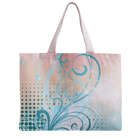 Pink Blue Pattern Zipper Mini Tote Bag from ArtsNow.com Back