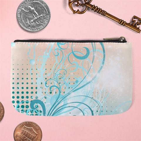 Pink Blue Pattern Large Coin Purse from ArtsNow.com Back