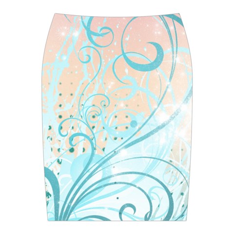 Pink Blue Pattern Midi Wrap Pencil Skirt from ArtsNow.com Back