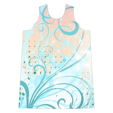 Pink Blue Pattern Shoulder Cutout Velvet One Piece from ArtsNow.com Front