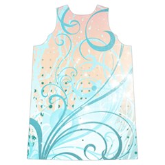 Pink Blue Pattern Shoulder Cutout Velvet One Piece from ArtsNow.com Back