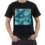 Snow Flake Art Men s T-Shirt (Black)