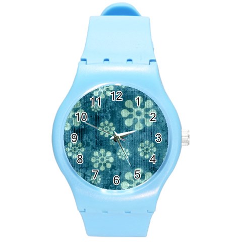 Snow Flake Art Round Plastic Sport Watch (M) from ArtsNow.com Front