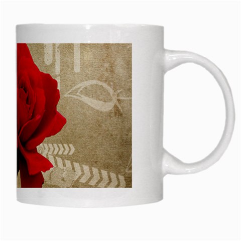 Red Rose Art White Mug from ArtsNow.com Right