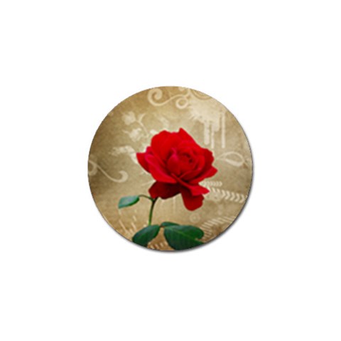 Red Rose Art Golf Ball Marker from ArtsNow.com Front