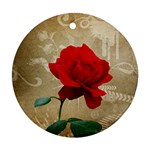 Red Rose Art Round Ornament (Two Sides)