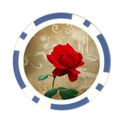 Red Rose Art Poker Chip Card Guard from ArtsNow.com Front