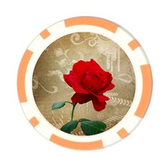 Red Rose Art Poker Chip Card Guard from ArtsNow.com Front