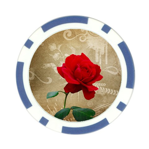 Red Rose Art Poker Chip Card Guard (10 pack) from ArtsNow.com Front