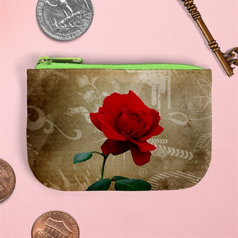 Red Rose Art Mini Coin Purse from ArtsNow.com Front