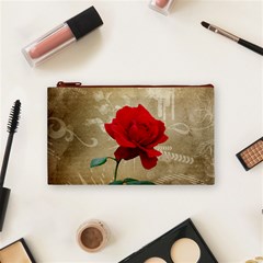 Red Rose Art Cosmetic Bag (Small) from ArtsNow.com Front