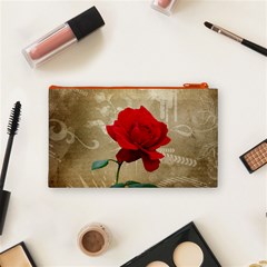 Red Rose Art Cosmetic Bag (Small) from ArtsNow.com Back