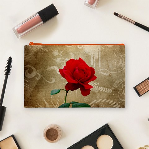 Red Rose Art Cosmetic Bag (Medium) from ArtsNow.com Front