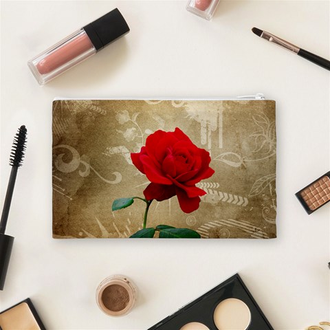 Red Rose Art Cosmetic Bag (Medium) from ArtsNow.com Back