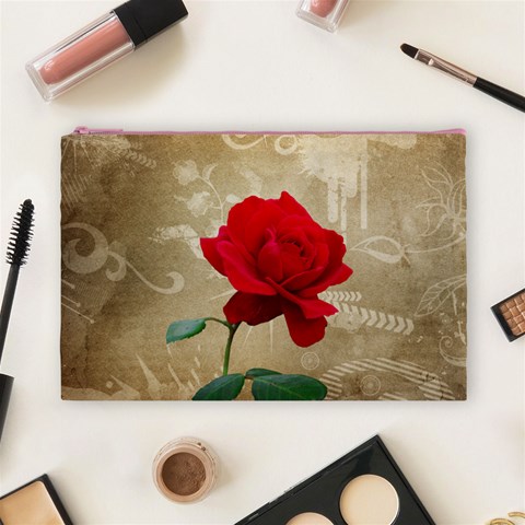 Red Rose Art Cosmetic Bag (Large) from ArtsNow.com Front