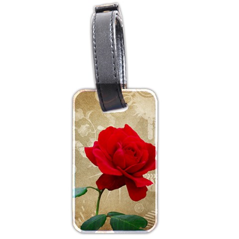 Red Rose Art Luggage Tag (two sides) from ArtsNow.com Back