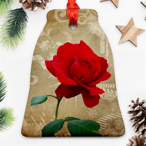 Red Rose Art Bell Ornament (Two Sides) from ArtsNow.com Back